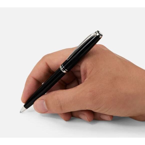 NWB Montblanc PIX Resin Cap Platinum Coated Ballpoint Pen Black - Picture 4 of 5